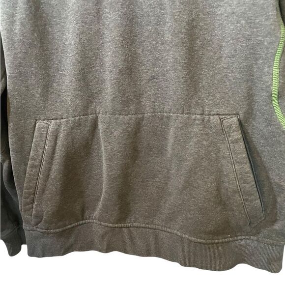 Adidas Men's Gray Hoodie with Bright Green Highlights - Picture 2 of 4